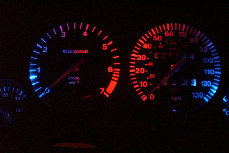 This pic is of my dash when it had blue Lockwood dials the numbers lit up